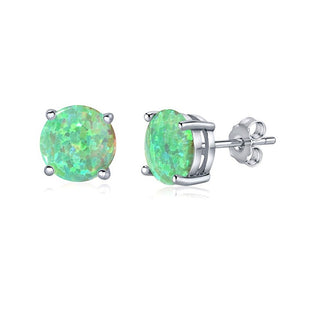 Silvego Ohrringe aus Silber mit synthetischem Opal Verde Jjjebg302004 