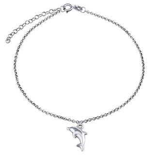 Silvego Silberne Beinkette mit Delfin Zt151095Vsw 