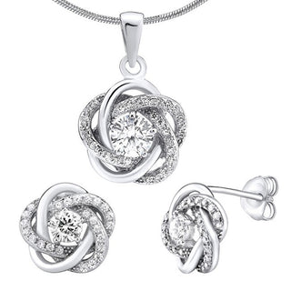 Silvego Silberschmuckset mit Zirkonia Rosalyn Jjjs0088 (Ohrringe, Anhänger) 