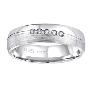 Silvego Fede Nuziale Presley Argento Donna Circuito 57 mm — Fede nuziale
