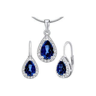 Silvego Set Monaco Argento Zaffiro Orecchino e Pendente — Set gioielli