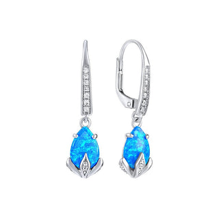 Silvego Orecchini Argento Opale Sintetico Blu — Orecchini