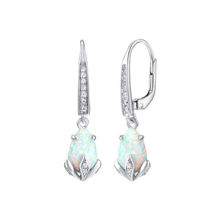 Silvego Orecchini In Argento Con Opale Sintetico Bianco JJJE1267W — Orecchini