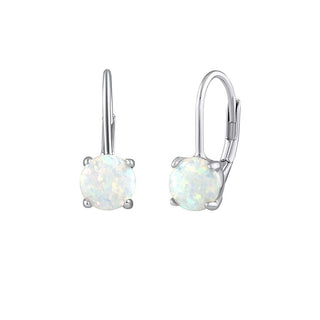 Silvego Orecchini In Argento Con Opale Sintetico Bianco LPS1398W — Orecchini