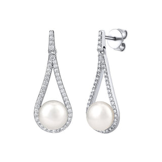 Silvego Orecchini Lusso Argento Perla Bianca — Orecchini