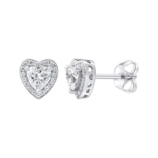 Silvego Orecchini Cuore Argento Swarovski Zirconia — Orecchini