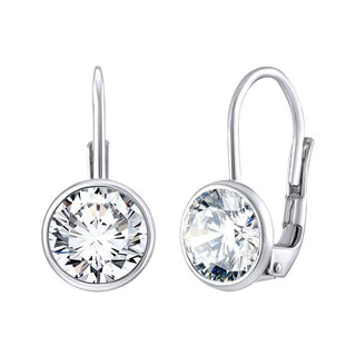 Silvego Orecchini Eleganti Argento Zirconi Swarovski Trasparenti — Orecchini