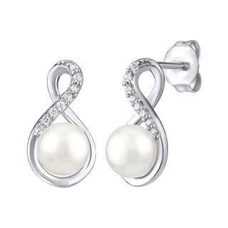 Silvego Orecchini Originali Argento Perla Bianca — Orecchini