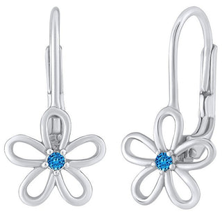 Silvego Orecchini Argento Fiore Swarovski Zircone Blu — Orecchini