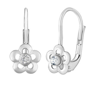 Silvego Orecchini Fiore Argento Zirconi Swarovski Silvegob70164Sw — Orecchini