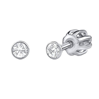 Silvego Orecchini A Bottone Con Swarovski Zirconia 2,5 Mm A Vite — Orecchini