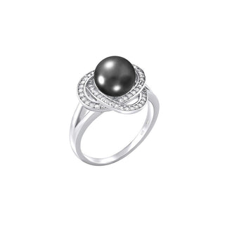 Silvego Anello Laguna Con Vera Perla Nera Circuito 57 Mm — Anello
