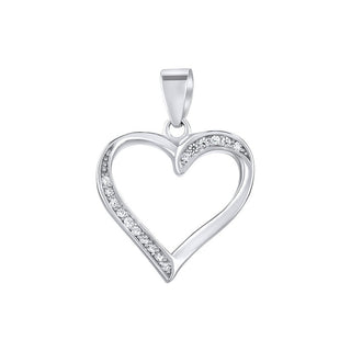 Silvego Ciondolo a Forma di Cuore Argento Zirconi Trasparenti — Ciondolo