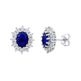 Silvego Orecchini In Argento Con Zaffiro Blu Sintetico Kate JJJ985EB — Orecchini
