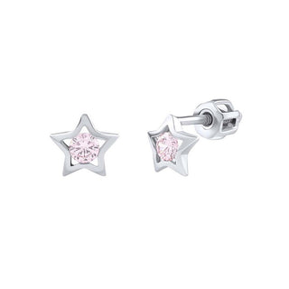 Silvego Adina SILVEGOB70493BDSP Orecchini a Bottone in Argento con Zirconi Rosa — Orecchini