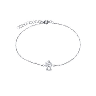 Silvego Bracciale In Argento Pregiato Con Angelo E Zirconi Trasparenti MW2233B — Bracciale