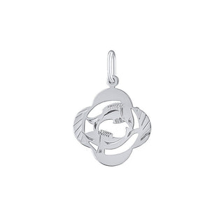 Silvego Sternzeichen-Anhänger aus Silber Fische - Quadrifoglio Silvegob10281S03 