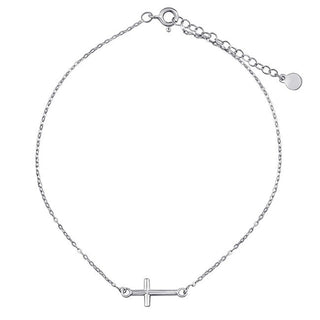 Silvego Verzierte silberne Bein-Kette von Bree mit Kreuz Zt200770A 
