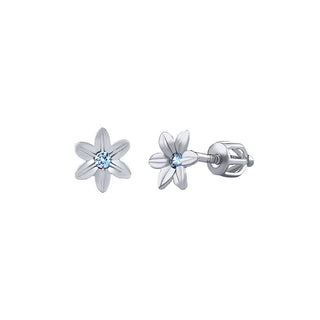 Silvego Orecchini A Forma Di Fiore In Argento Con Zirconi Blu SILVEGOB70449BDSLB — Orecchini
