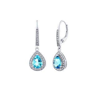 Silvego Orecchini Brisa In Argento Con Topazio Blu Svizzero E Zirconi JJJ1141ETS — Orecchini