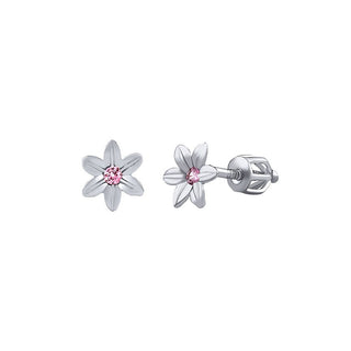 Silvego Orecchini A Forma Di Fiore In Argento Con Zirconi Rosa SILVEGOB70449BDSP — Orecchini