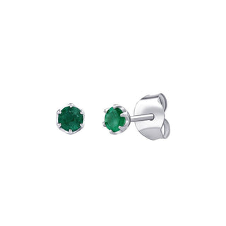 Silvego Orecchini A Bottone In Argento Con Smeraldo Naturale 4 Mm JJJ1032EER — Orecchini