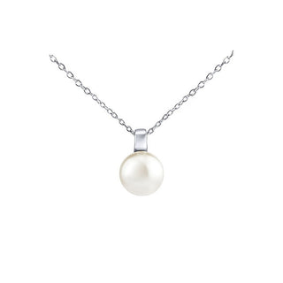 Silvego Collana Argento Cristalli Swarovski Perla Bianca 12 mm — Collana