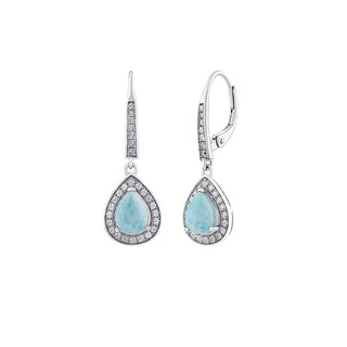 Silvego Orecchini Brisa Argento Sterling Larimar Zirconi — Orecchini