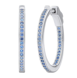 Silvego Orecchini Cerchio Milla 22 mm Argento Zaffiro Blu — Orecchini