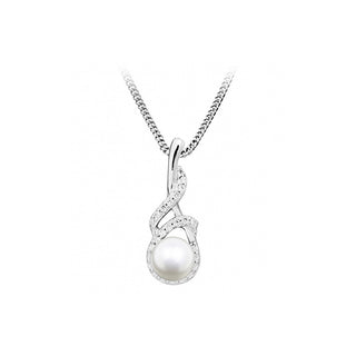 Silver Cat Collana Delicata Con Perle E Zirconi Sc413 — Collana