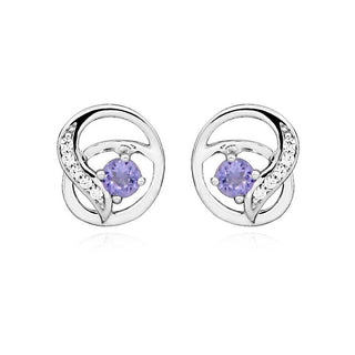 Silver Cat Orecchini Argento Ametiste Sintetiche — Orecchini