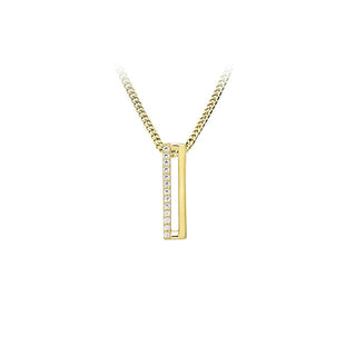 Silver Cat Collana Minimalista Zirconi Cubici Placcati Oro — Collana