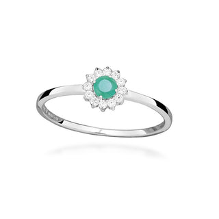 Silver Cat Anello Argento Zirconi Cubici Smeraldo Circuito 60 mm — Anello