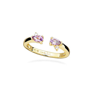 Silver Cat Anello Aperto Oro Zirconi Cubici SC639 60 mm — Anello