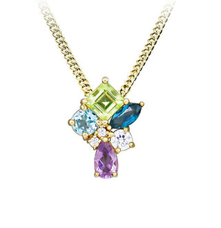 Silver Cat Collana Oro Pietre Colorate SC626 — Collana