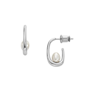 Skagen Orecchini Ad Anello Con Perla Artificiale Agnethe Skj1797040 — Orecchini