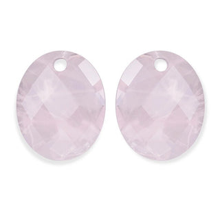 Sparkling Pendenti Ovali In Quarzo Rosa Eagem13-Ro — Ciondolo