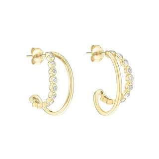 Tamaris Gold Plated Earrings With Tiny Glimmer Zircons Tj-0610-E-21 