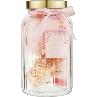 The luxury bathing company Set Barattolo Vetro Peonia, Pesca E Lampone 5 Pezzi — Set e Cofanetti