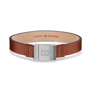 Tommy Hilfiger Bracciale In Pelle Marrone — Bracciale