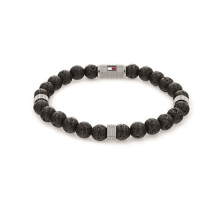 Tommy Hilfiger Bracelet avec perles en pierre de lave noire 2790435 