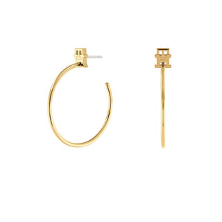 Tommy Hilfiger Boucles d'oreilles tendance plaquées or avec créoles Monogram 2780720 