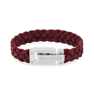 Tommy Hilfiger Bracciale Pelle Rossa Uomo Bracciale