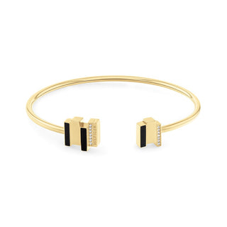 Tommy Hilfiger Bracciale Aperto Placcato Oro Cristalli Layered 2780846 — Bracciale