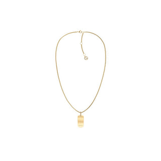 Tommy Hilfiger Collana In Acciaio Placcato Oro Con Cristalli E Targhetta Per Cani — Collana
