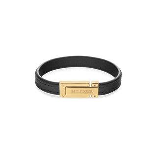 Tommy Hilfiger Bracciale Pelle Nera 2790561 — Bracciale