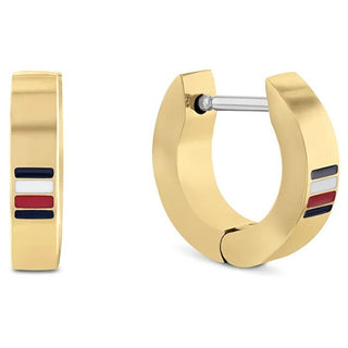 Tommy Hilfiger Orecchini Cerchio Placcati Oro Uomo Orecchini