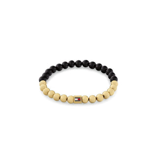 Tommy Hilfiger Bracciale Con Perline E Perle Semipreziose Di Onice — Bracciale