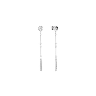 Tommy Hilfiger Orecchini Pendenti Zirconi Bar Chain — Orecchini