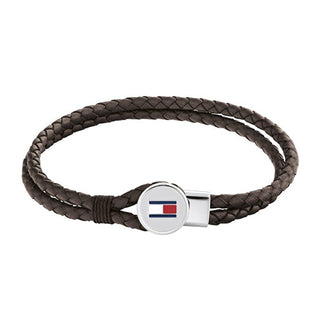 Tommy Hilfiger Bracciale Moderno Pelle Marrone 19 Cm — Bracciale